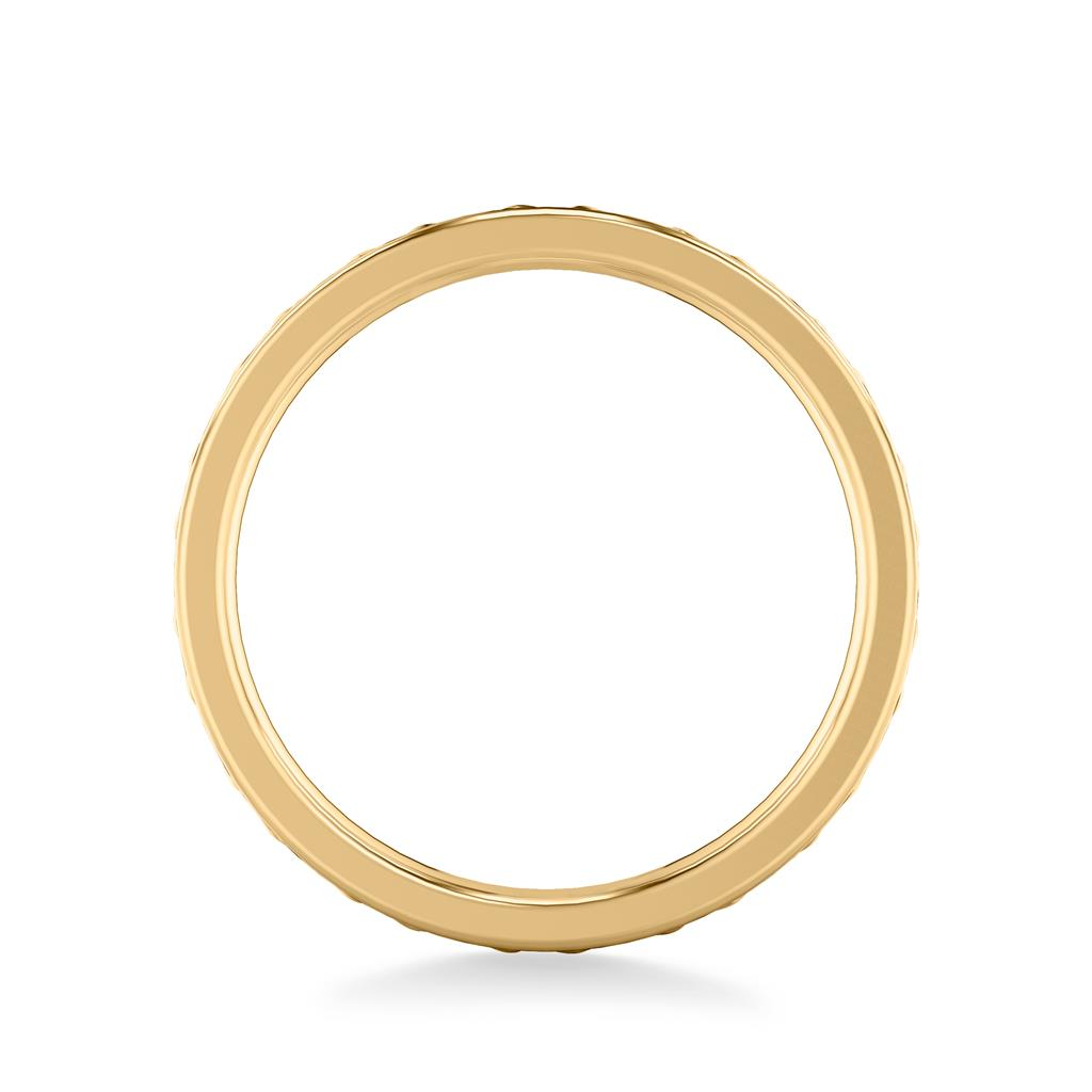 Artcarved 14kt Yellow Gold 5mm Matte Finish Floral Patterned Wedding Band