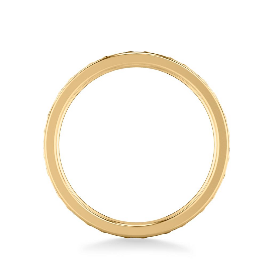 Artcarved 14kt Yellow Gold 5mm Matte Finish Floral Patterned Wedding Band