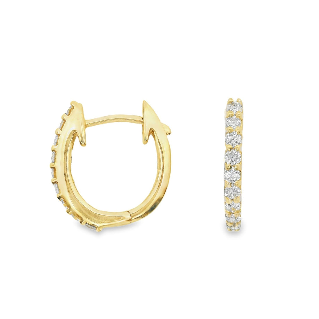18kt Yellow Gold Natural Round Diamond Small Hoop Earrings (.21ct)