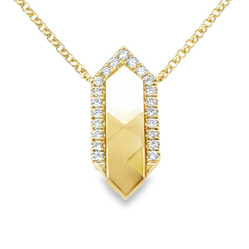 18kt Yellow Gold Natural Diamond Free Form Pendant (0.1ct)