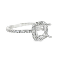 18kt White Gold Full-Cut Diamond Halo Semi-Mount Ring (.21ct)