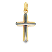 18kt Rose and Black Gold Italian Made Cross Pendant (2.94g)