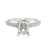 18kt White Gold Hidden Halo Natural Diamonds Semi-Mount Ring (0.29ct)