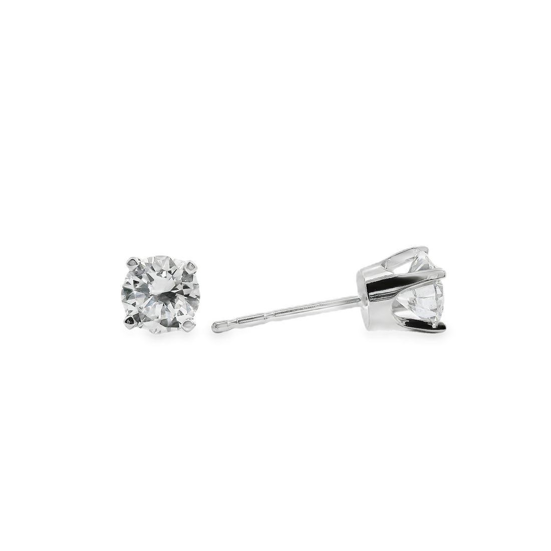 14kt White Gold Lab-Grown Round Diamond Stud Earrings (.83ct)