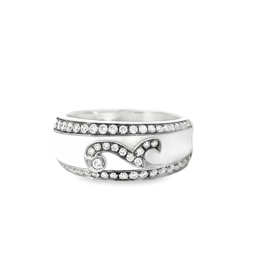 18kt White Gold Natural Diamond Free Form Ring (0.5ct)