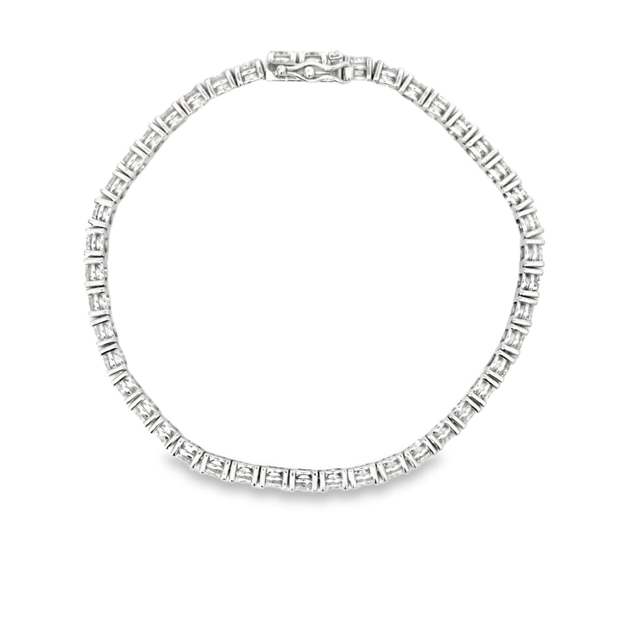 14K White Gold Lab-Grown Diamond Tennis Bracelet (8.14ct)