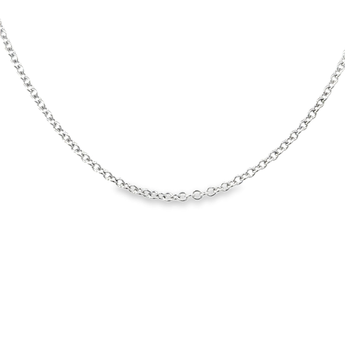 14K White Gold 20" 1.3mm Cable Link Chain