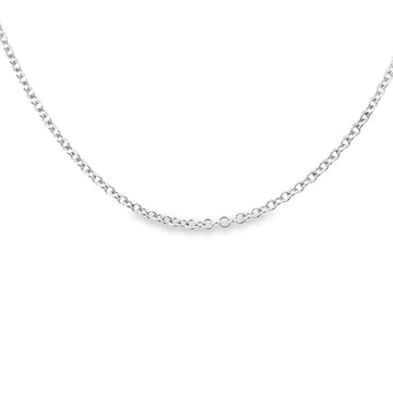 14K White Gold 20" 1.3mm Cable Link Chain