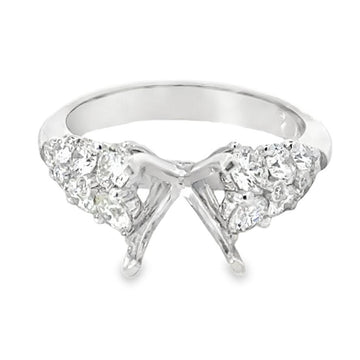 18kt White Gold Contemporary Natural Diamonds Semi-Mount Ring (1.23ct)