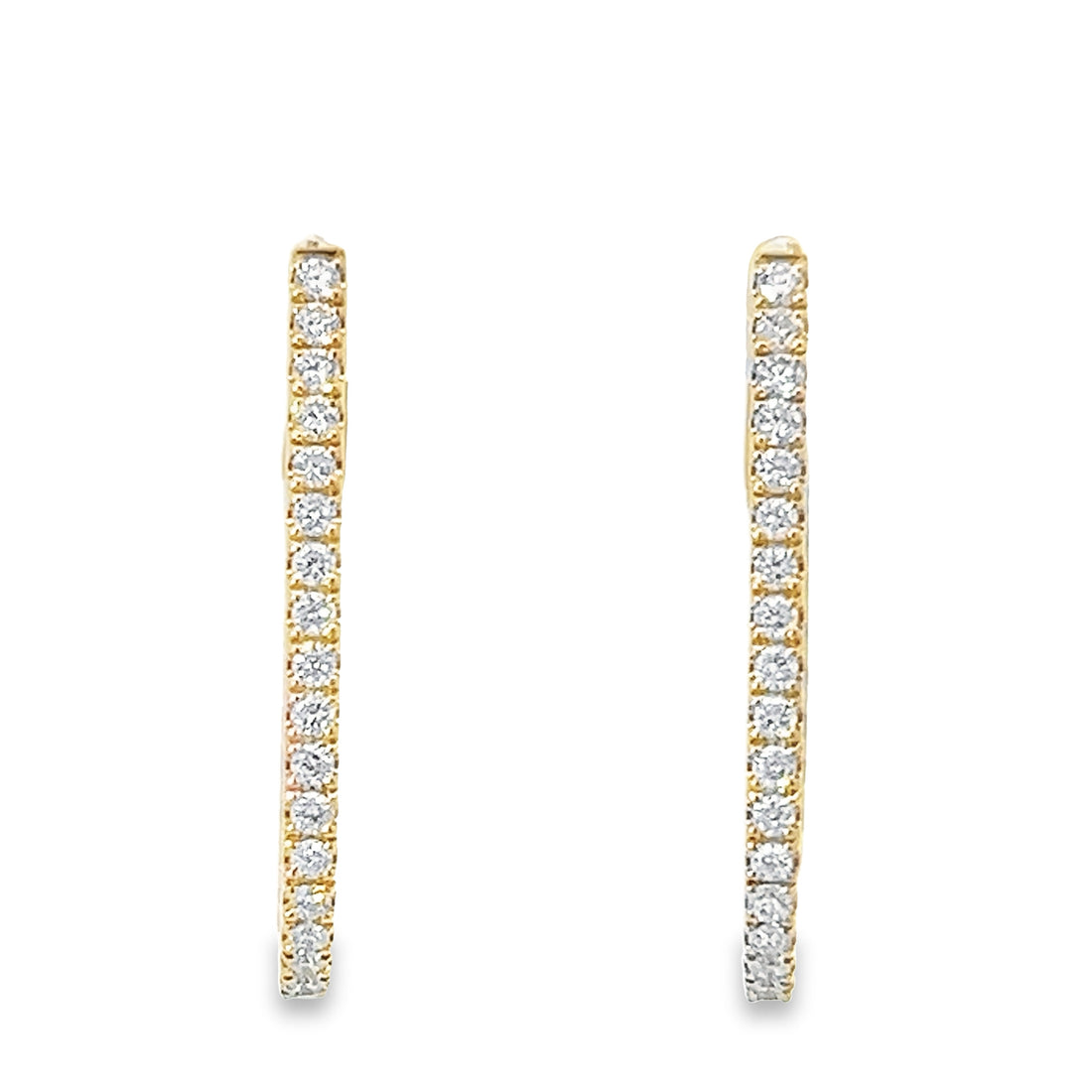 18kt Yellow Gold Natural Diamonds Large Hoop Earrings (0.94ct)