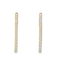 18kt Yellow Gold Natural Diamonds Large Hoop Earrings (0.94ct)