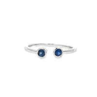 18kt White Gold Round Natural Sapphires and Ring (0.26ct)