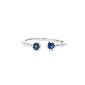 18kt White Gold Round Natural Sapphires and Ring (0.26ct)