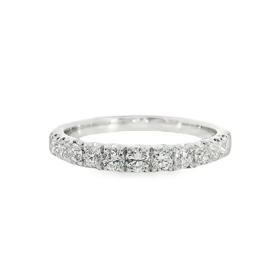 18kt White Gold Natural Round Diamond Wedding Ring (.52ct)