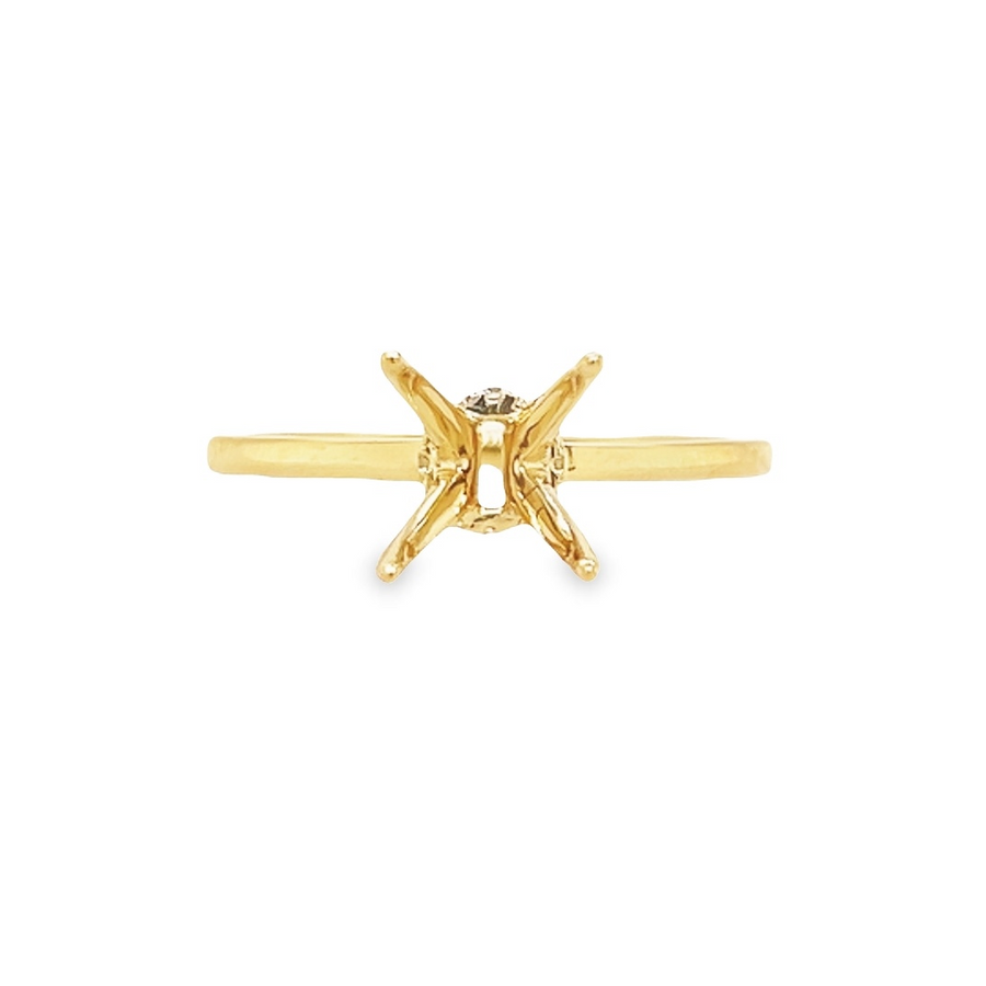 18K Yellow Gold Round Diamond Semi-Mount Ring (.06ct)