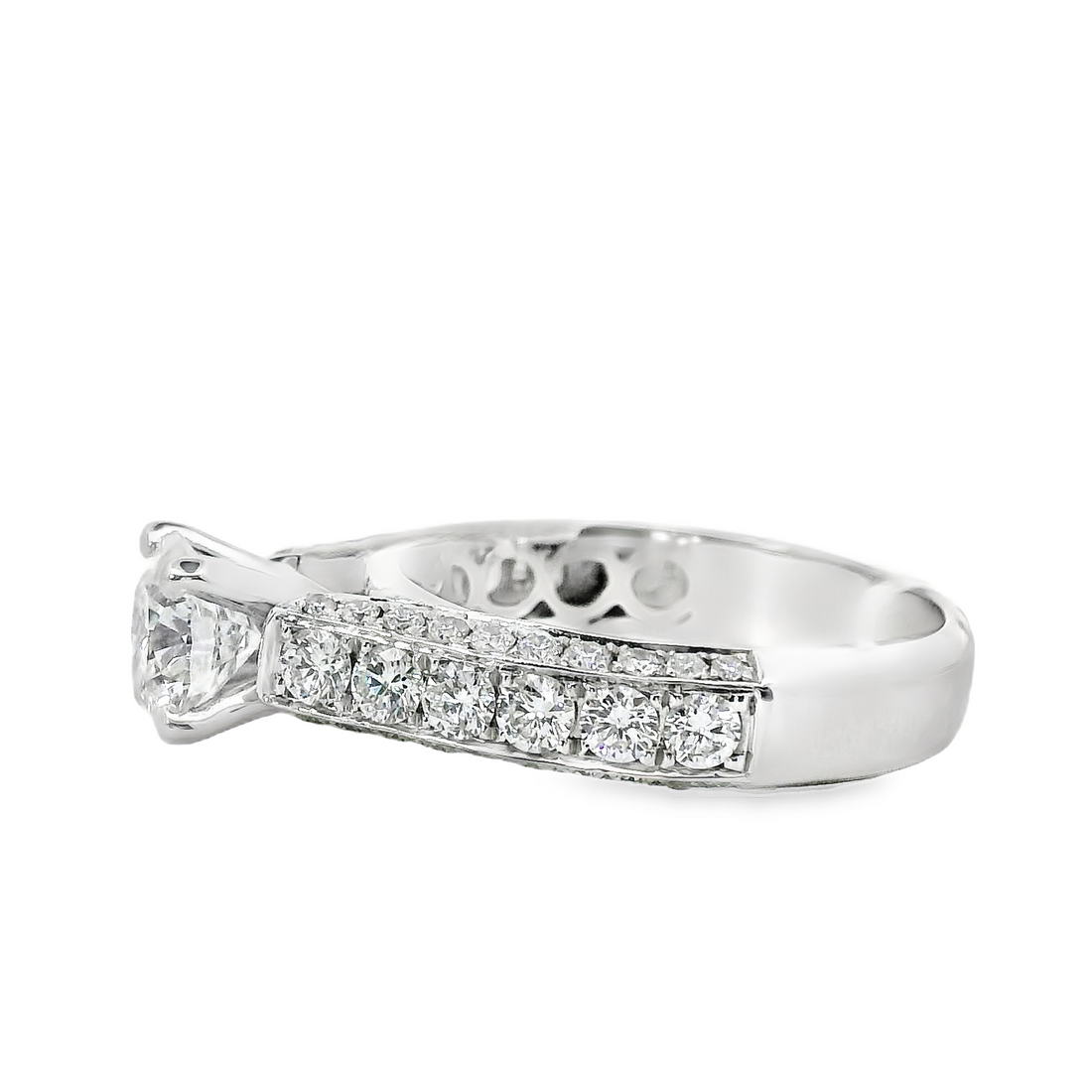 14kt White Gold Natural Round Brilliant Diamond Engagement Ring (1.99ct)