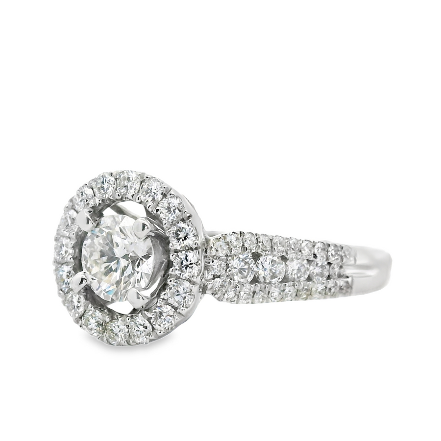 18kt White Gold Round Diamond Engagement Ring (1.25ct)