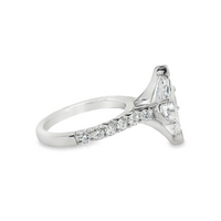 Platinum Lab-Grown Marquise and Natural Round Diamond Engagement Ring (2.62ct)