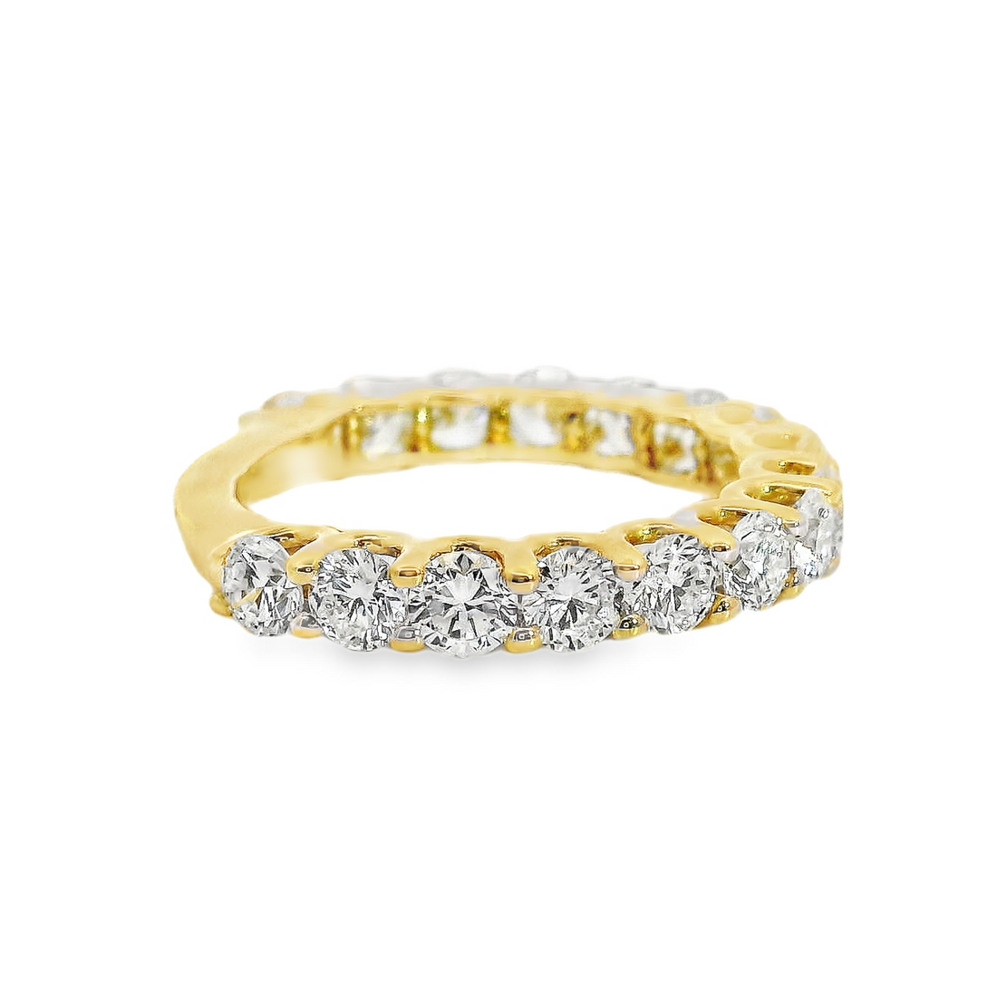 14kt Yellow Gold Lab-Grown Round Diamond Shared Prong Wedding Ring (2.40ct)