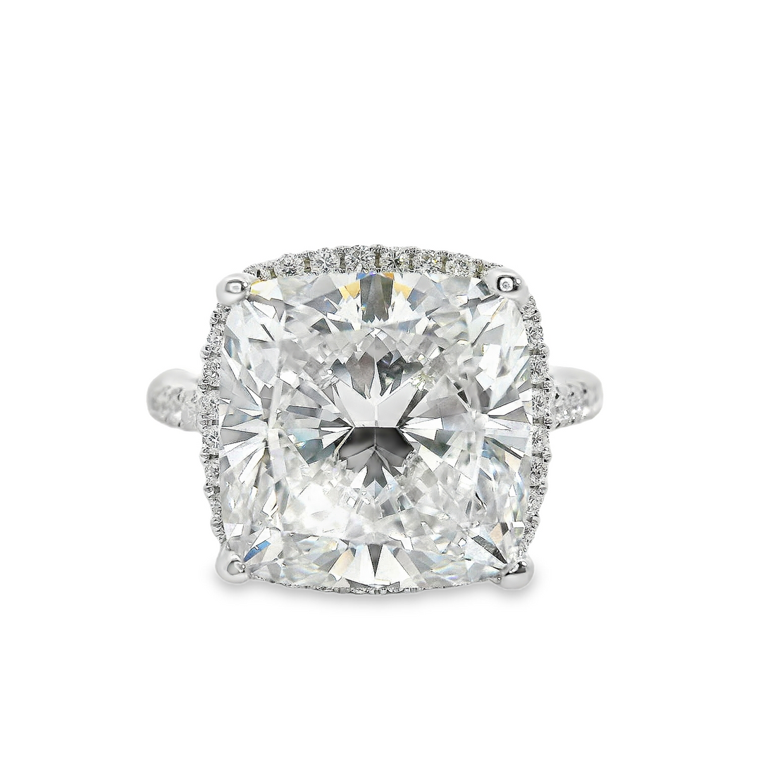 18kt White Gold Halo Natural Diamonds Semi-Mount Ring (0.38ct)