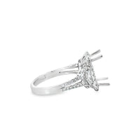 18kt White Gold 3 Stone Natural Diamonds Semi-Mount Ring (1.01ct)