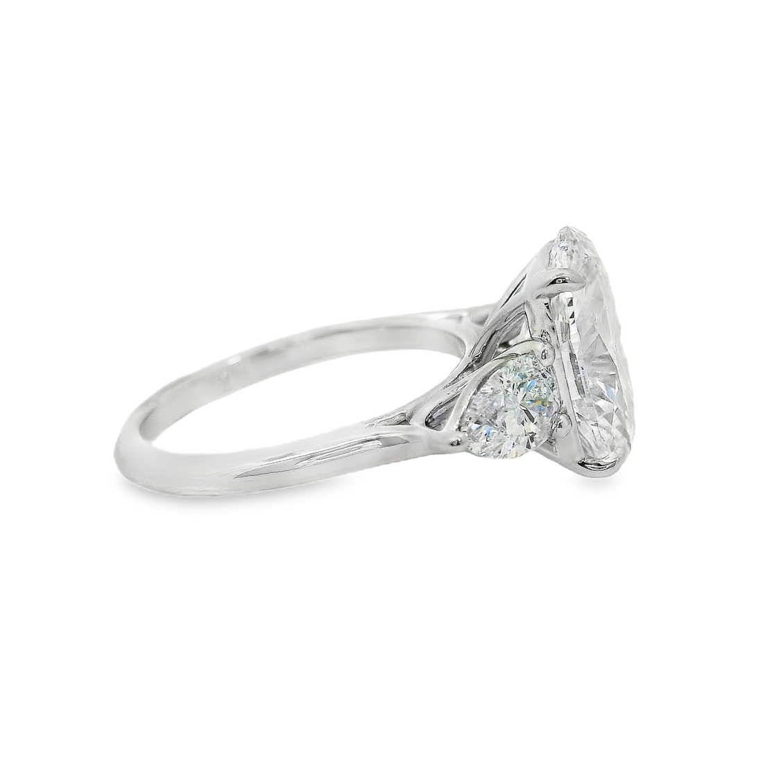 14kt White Gold Lab-Grown Oval and Pear Diamond Engagement Ring (5.00ct)