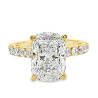 18kt Yellow Gold Lab-Grown Cushion Diamond Engagement Ring (3.99ct)