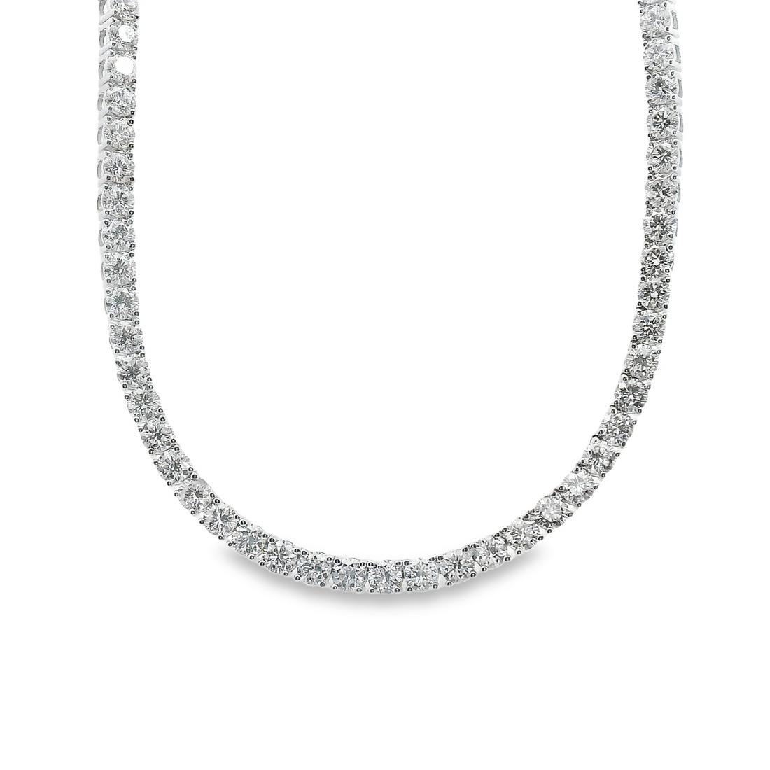 14kt White Gold Lab-Grown Round Diamond Tennis Collar (10.35ct)