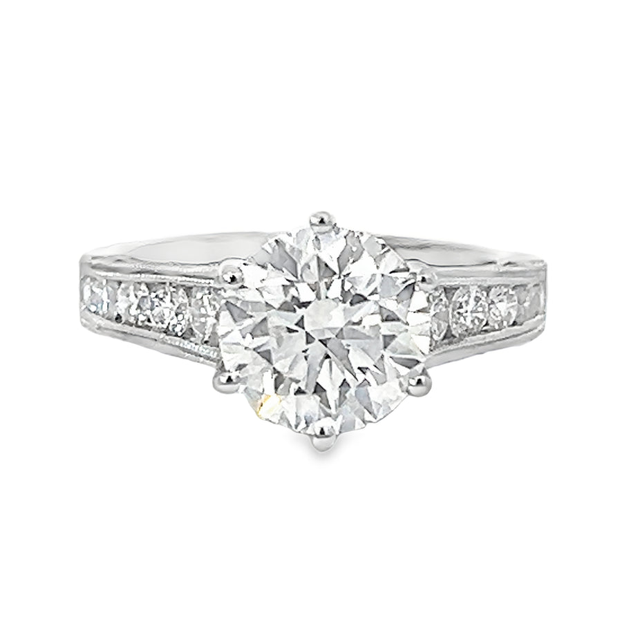 18kt White Gold Lab-Grown Round Diamond Engagement Ring (3.25ct)