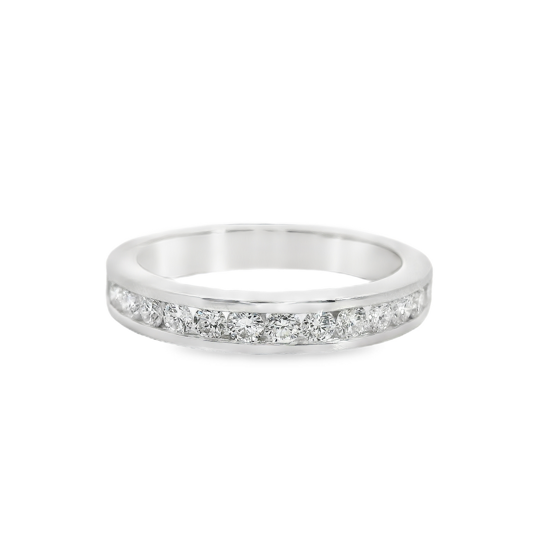 18kt White Gold Natural Round Diamond Wedding Ring (.54ct)