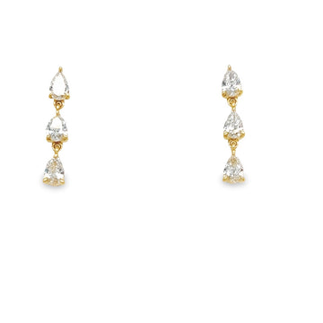 18K Yellow Gold Drop Diamond Earrings (.79ct)