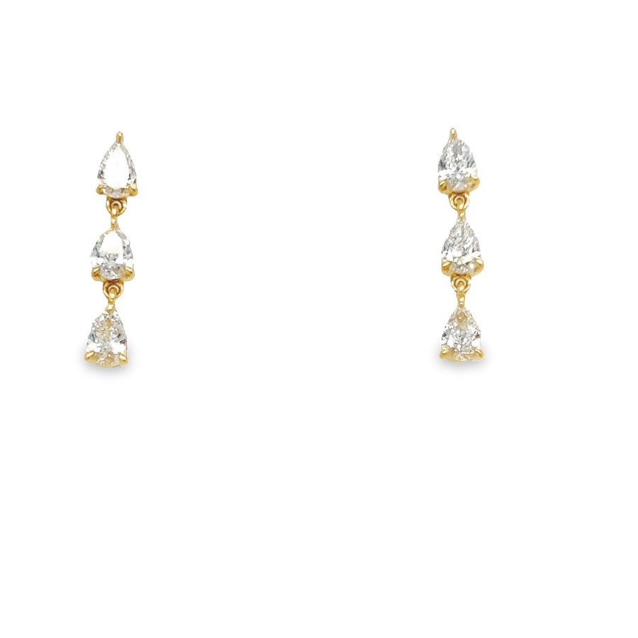 18K Yellow Gold Drop Diamond Earrings (.79ct)