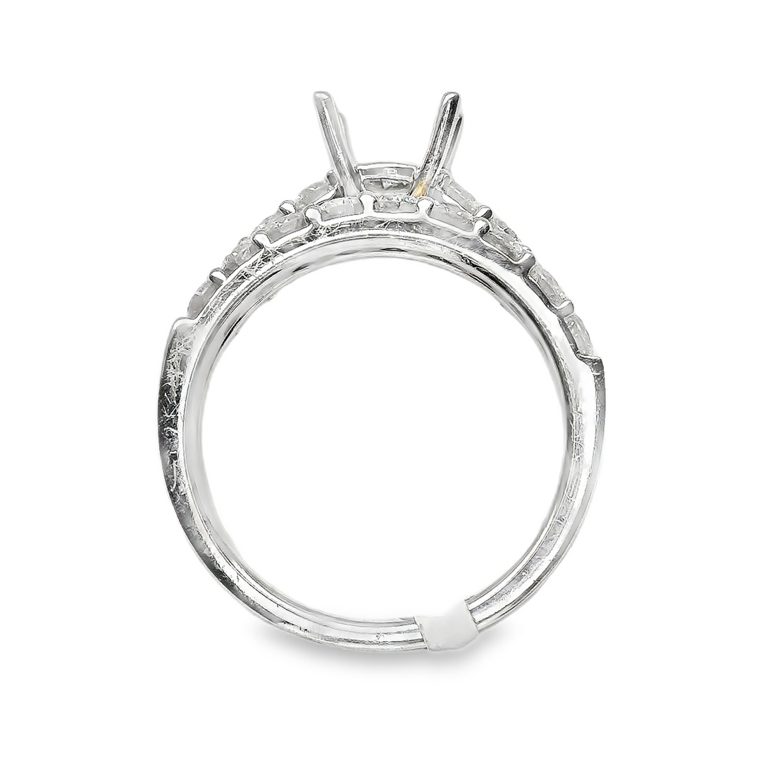 18kt White Gold Natural Full-Cut Diamond Semi-Mount Ring (1.08ct)