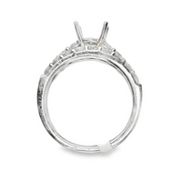 18kt White Gold Natural Full-Cut Diamond Semi-Mount Ring (1.08ct)