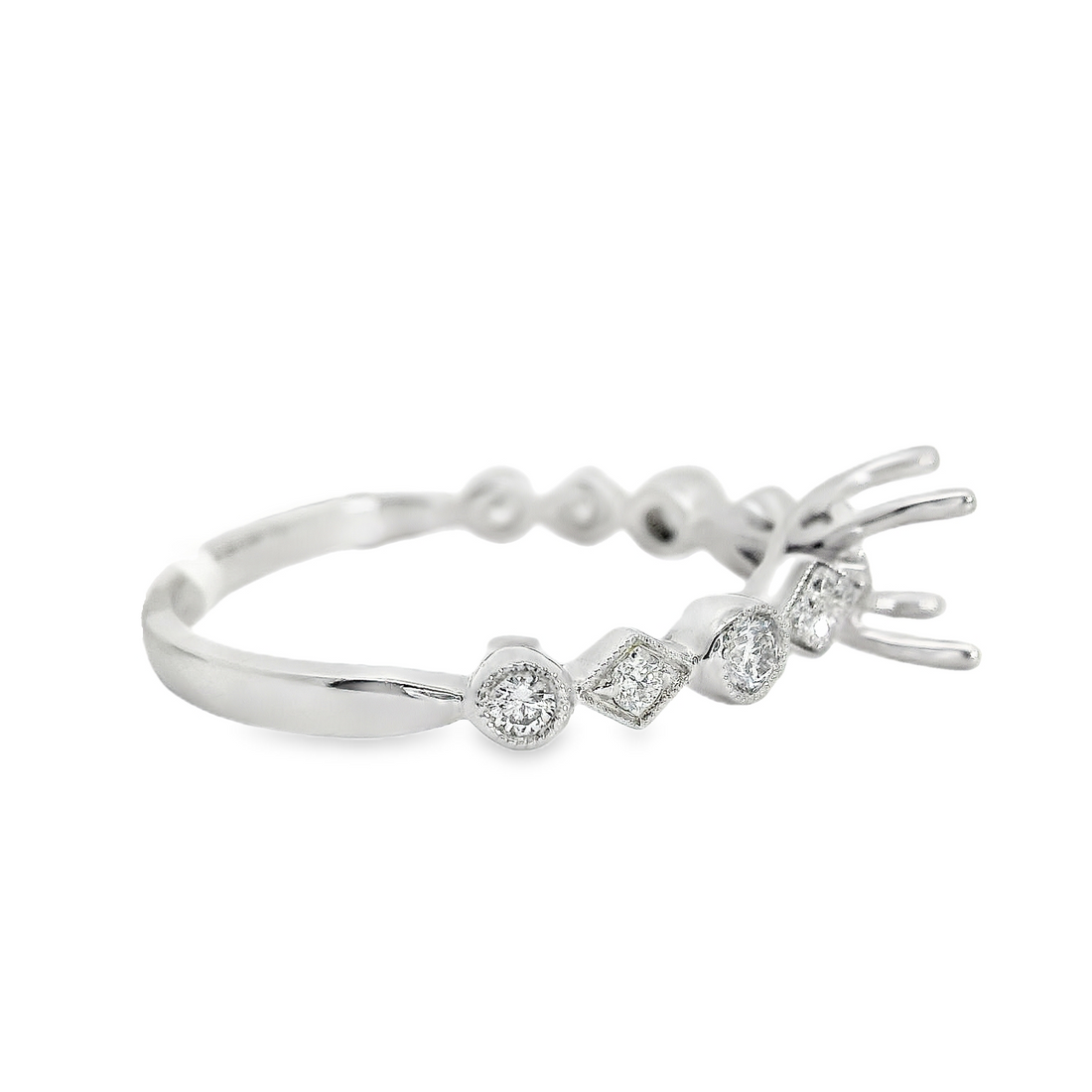18kt White Gold Round Diamond Semi-Mount Ring (.21ct)