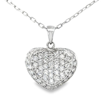 18kt White Gold Natural Diamond Heart Pendant (0.58ct)