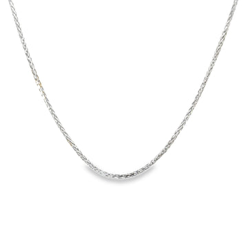 14K White Gold 20" 1.0mm Wheat Chain