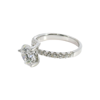 18kt White Gold Contemporary Natural Diamonds Semi-Mount Ring (0.71ct)
