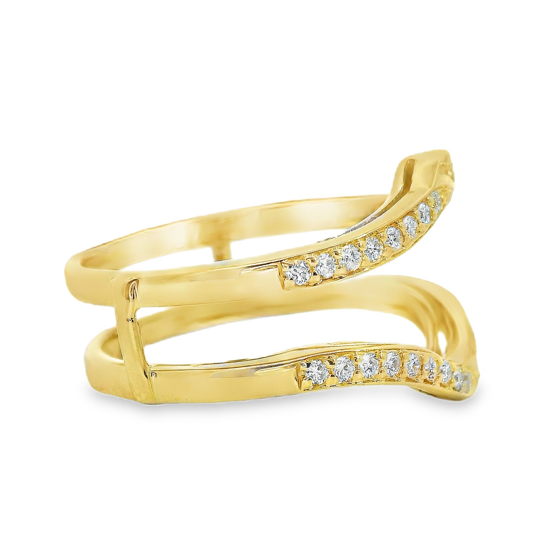 14kt Yellow Gold Lab-Grown Round Diamond Ring Guard (.26ct)