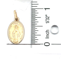 14kt Yellow Gold Italian Made Miraculous Mary Medal