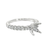 18kt White Gold Natural Round Diamond Semi-Mount Ring (.47ct)