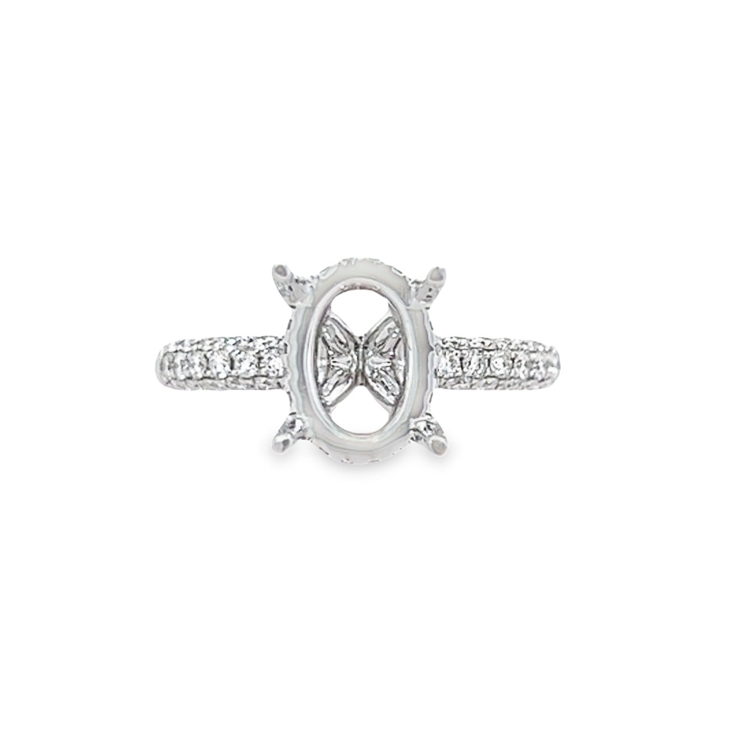 18kt White Gold Lab-Grown Oval Diamond Engagement Ring (3.00ct)