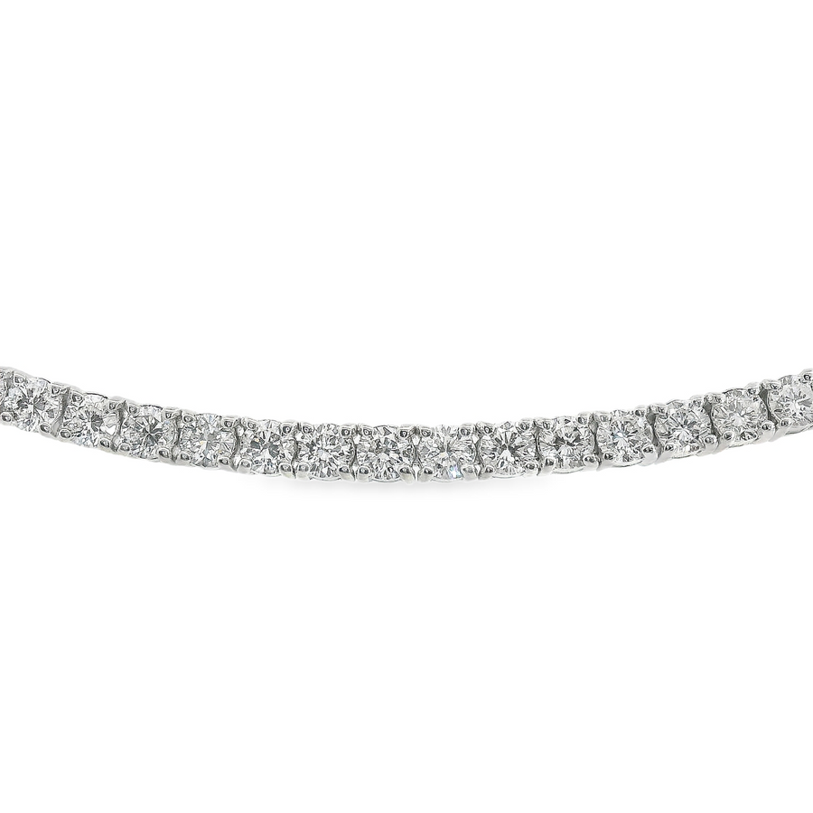 14kt White Gold 7" Lab-Grown Round Diamond Tennis Bracelet (4.57ct)