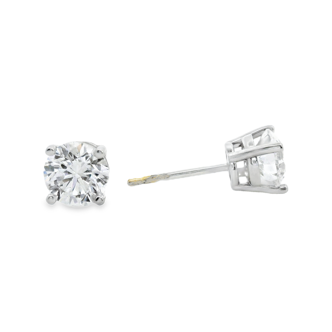14kt White Gold Lab-Grown Round Diamond Stud Earrings (1.48ct)