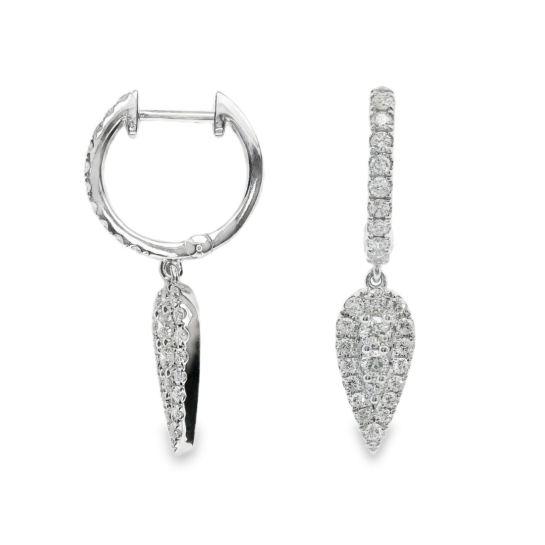 18kt White Gold Natural Diamonds Small Hoop Earrings (0.51ct)