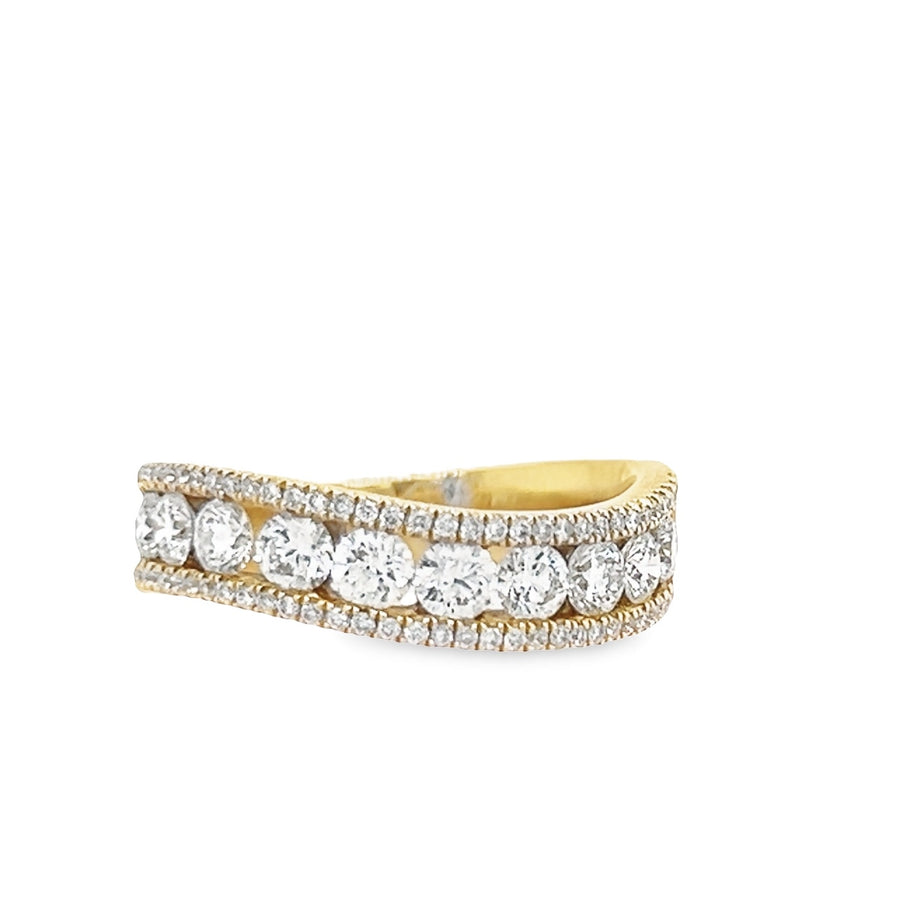 18kt Yellow Gold Natural Diamond Channel Ring (1.2ct)