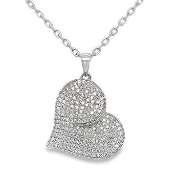 18kt White Gold Natural Diamond Heart Pendant (0.52ct)