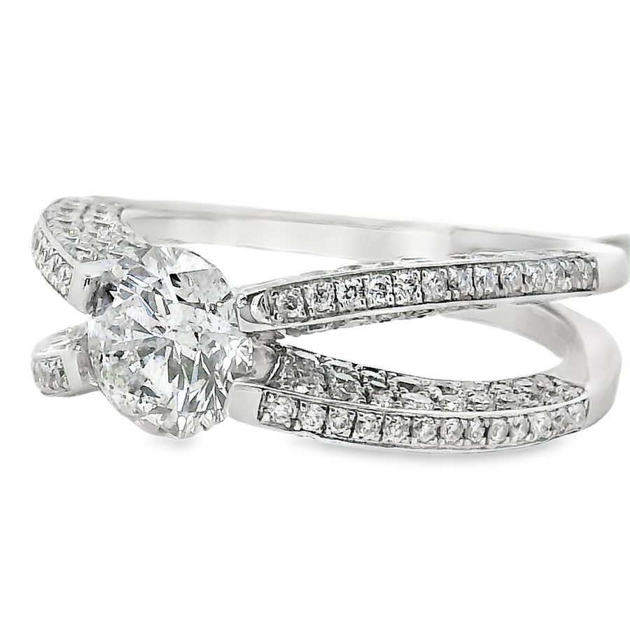 18kt White Gold Natural Round Brilliant Diamond Engagement Ring (2.71ct)