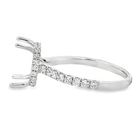 18kt White Gold Hidden Halo Natural Diamonds Semi-Mount Ring (0.54ct)