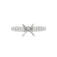 18kt White Gold Natural Round Diamond Semi-Mount Ring (.69ct)